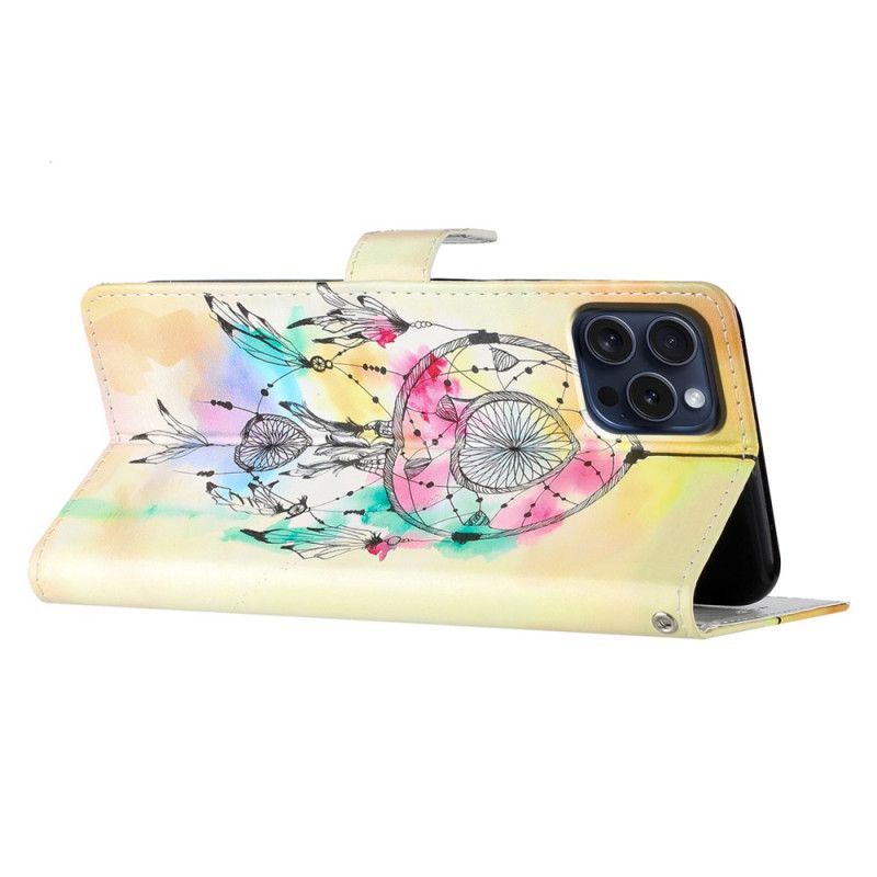 Leren Hoesje iPhone 16 Pro Dromenvanger Met Riem