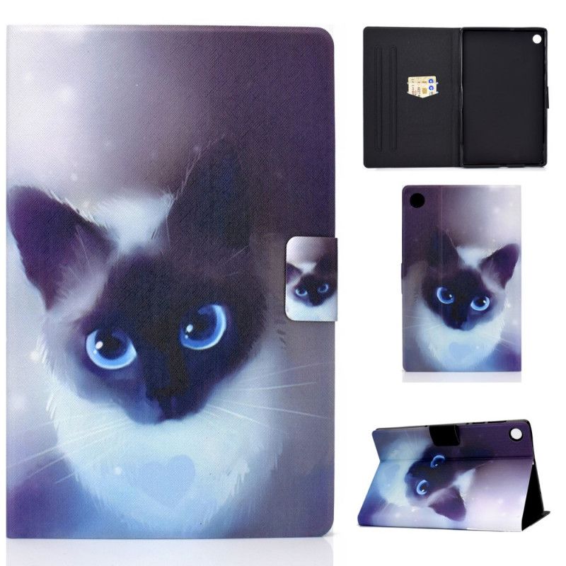 Leren Hoesje Huawei MatePad T 8 Kat Met Blauwe Ogen