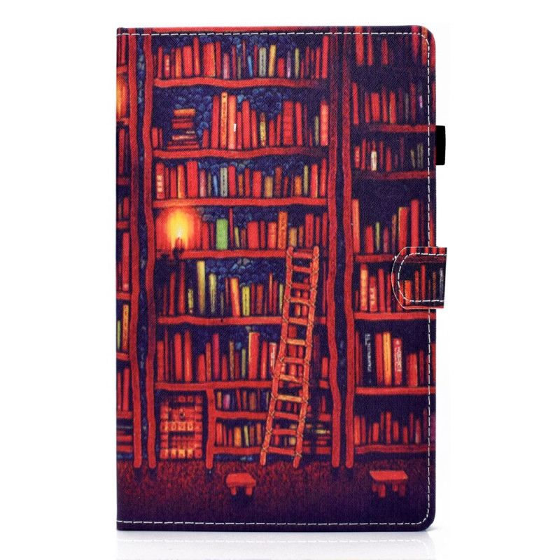 Leren Hoesje voor Huawei MatePad T 8 Bruin Rood Bibliotheek
