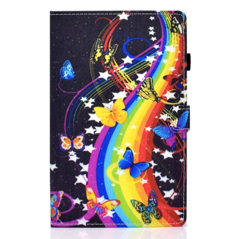 Leren Hoesje voor Huawei MatePad T 8 Regenboogvlinders