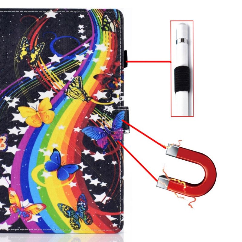 Leren Hoesje voor Huawei MatePad T 8 Regenboogvlinders