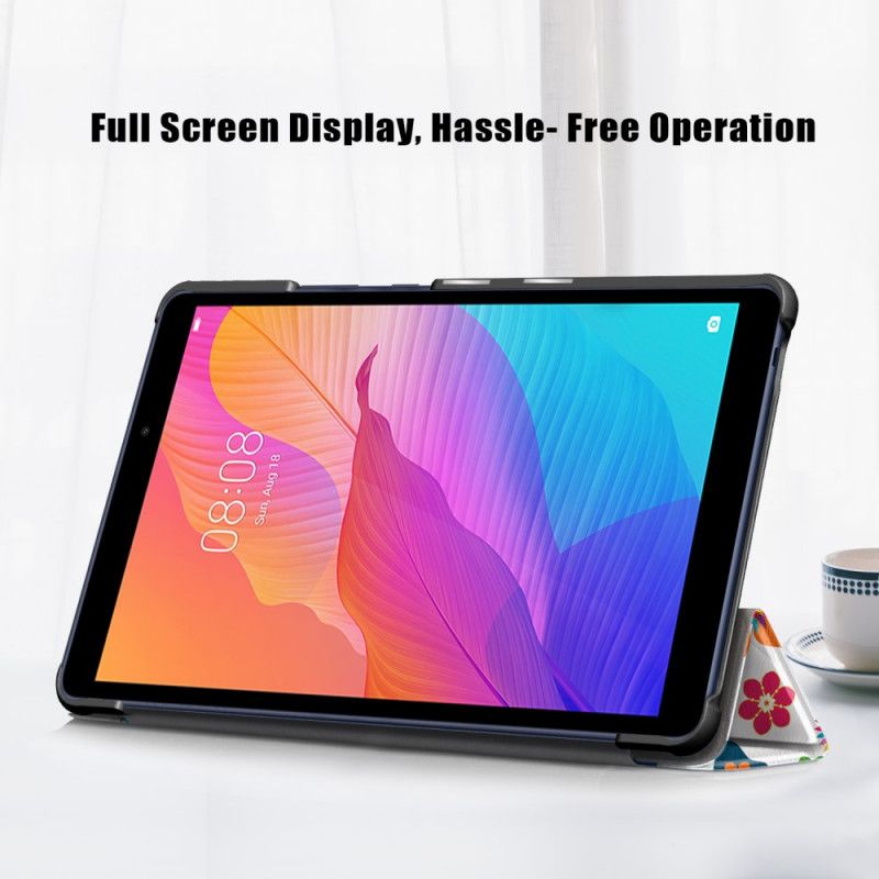 Smart Case Huawei MatePad T 8 Versterkte Vlinders En Bloemen