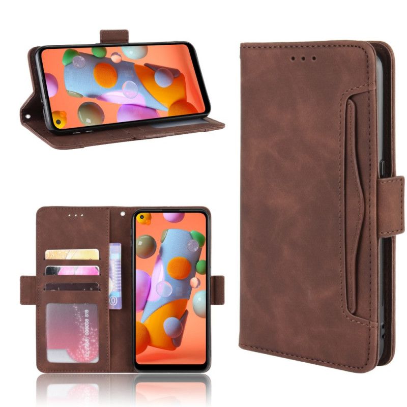 Cover Folio-hoesje Samsung Galaxy M11 Rood Zwart Telefoonhoesje Eersteklas Multikaart