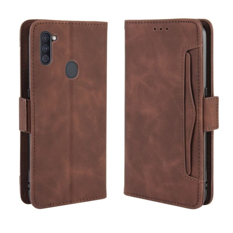 Cover Folio-hoesje Samsung Galaxy M11 Rood Zwart Telefoonhoesje Eersteklas Multikaart
