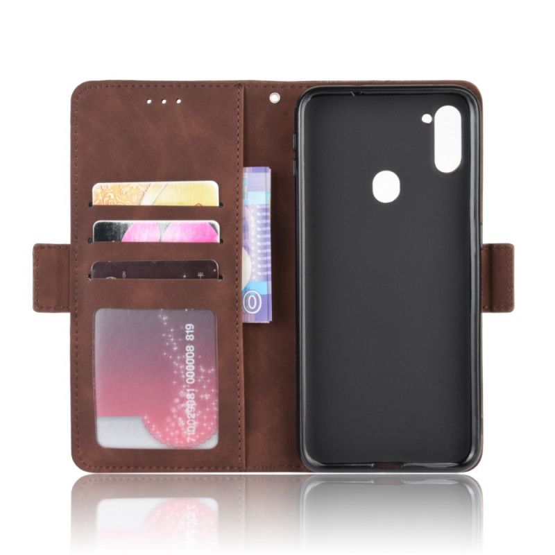 Cover Folio-hoesje Samsung Galaxy M11 Rood Zwart Telefoonhoesje Eersteklas Multikaart