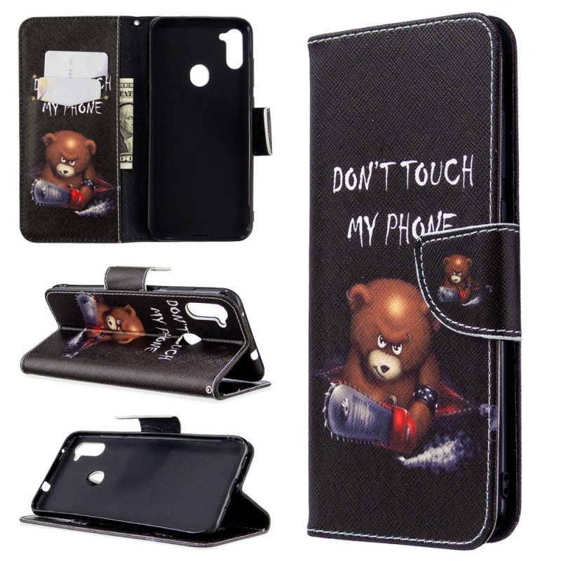 Cover Folio-hoesje Samsung Galaxy M11 Telefoonhoesje Gevaarlijke Beer