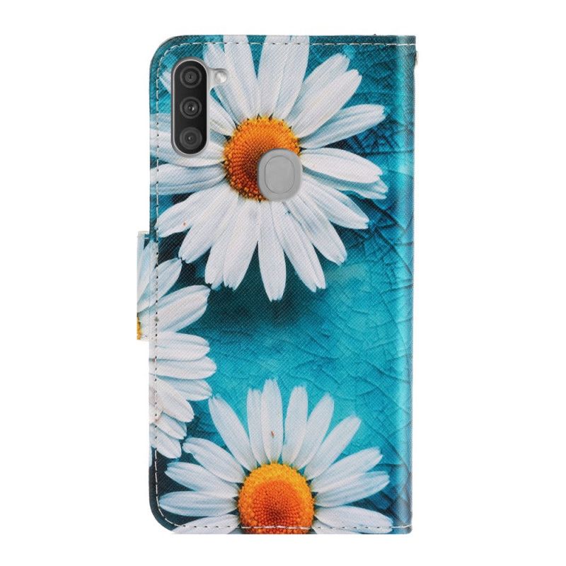 Flip Case Leren Samsung Galaxy M11 String Madeliefjes