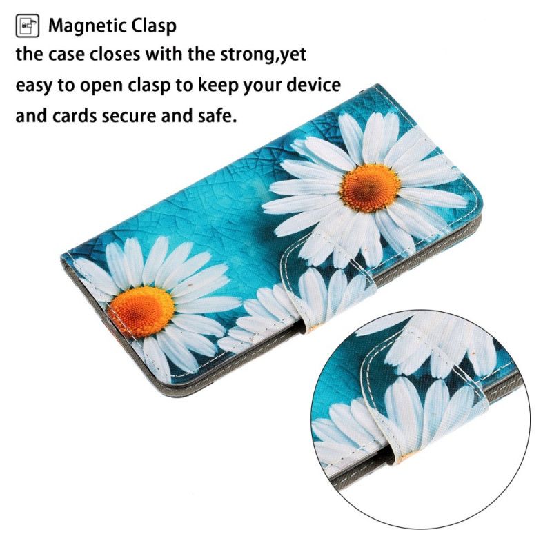 Flip Case Leren Samsung Galaxy M11 String Madeliefjes
