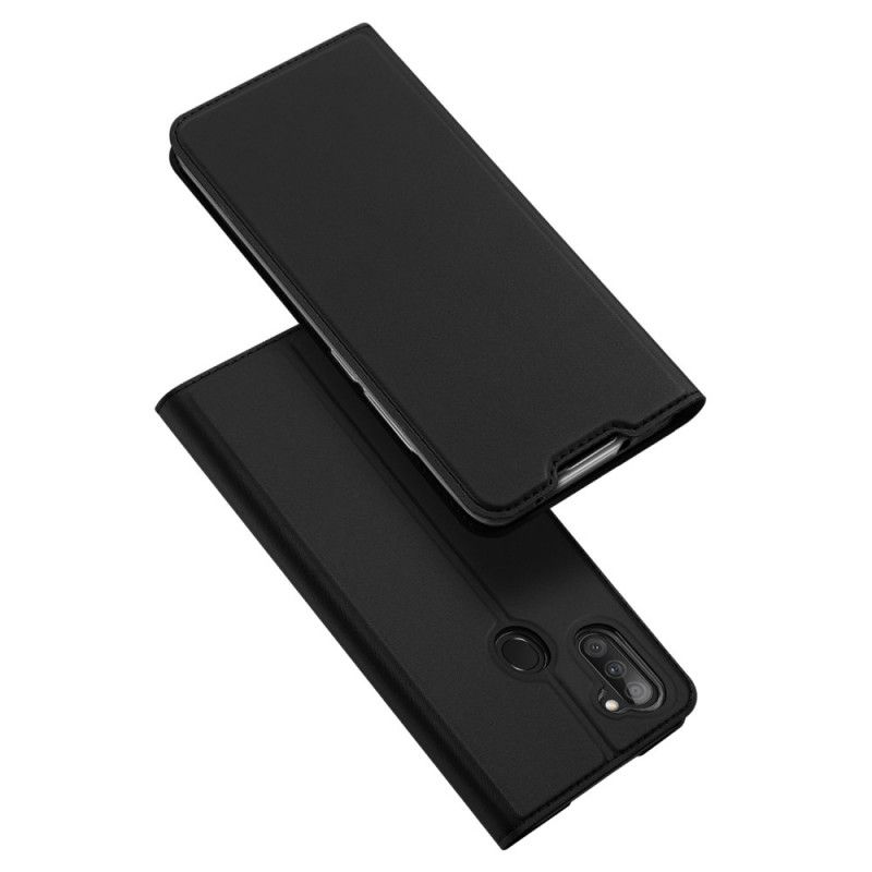 Folio-hoesje Samsung Galaxy M11 Donkerblauw Zwart Pro Dux Ducis Huid