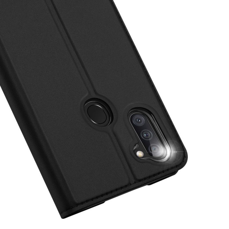 Folio-hoesje Samsung Galaxy M11 Donkerblauw Zwart Pro Dux Ducis Huid