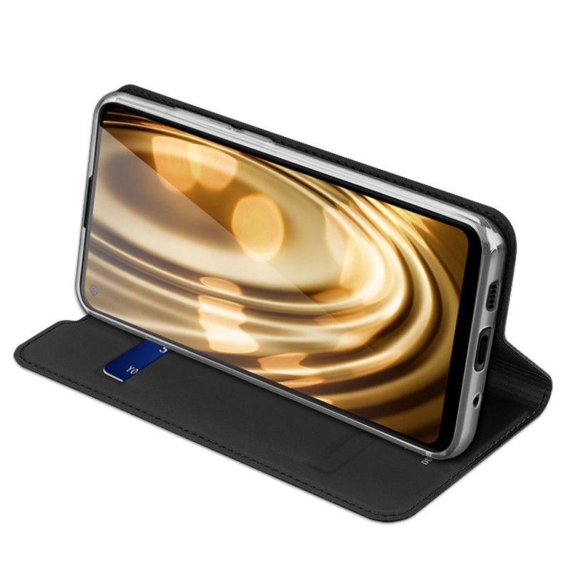 Folio-hoesje Samsung Galaxy M11 Donkerblauw Zwart Pro Dux Ducis Huid