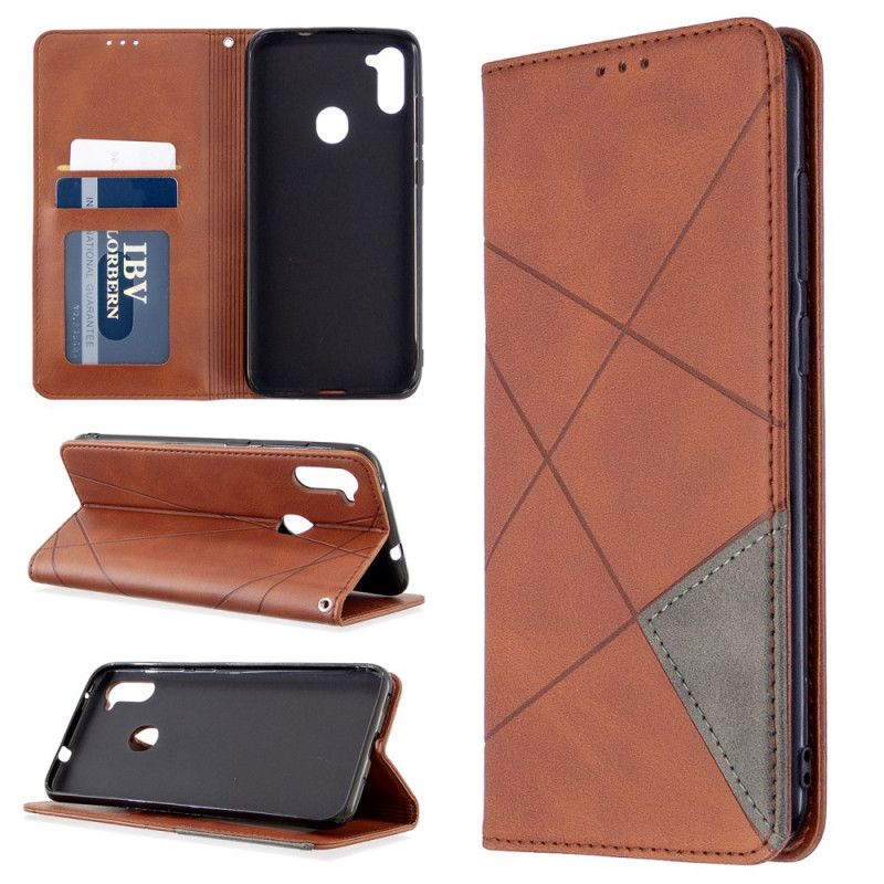 Folio-hoesje Samsung Galaxy M11 Grijs Zwart Kunstenaarsstijl