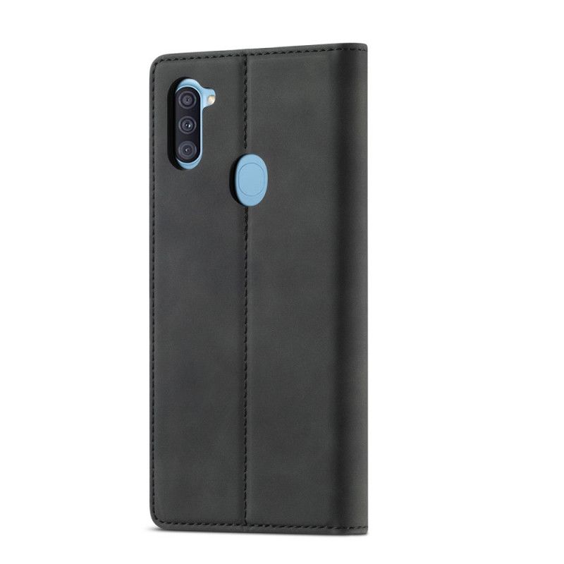 Folio-hoesje Samsung Galaxy M11 Rood Zwart Telefoonhoesje Lc.Imeeke Leereffect