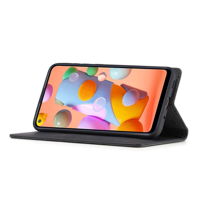 Folio-hoesje Samsung Galaxy M11 Rood Zwart Telefoonhoesje Lc.Imeeke Leereffect