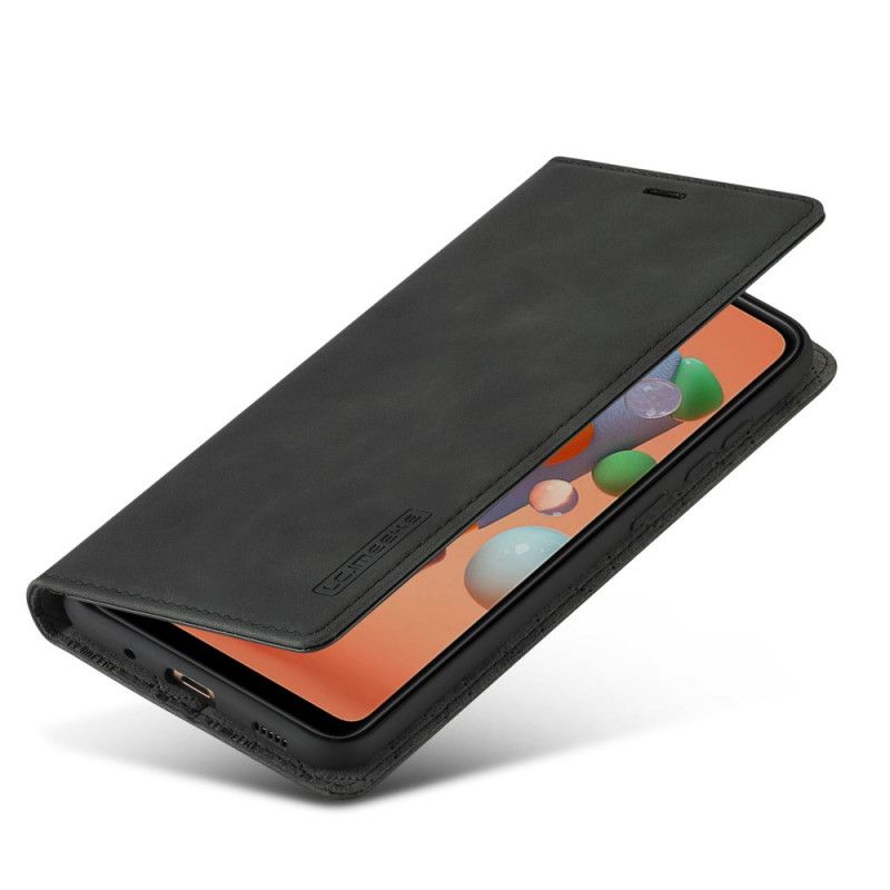 Folio-hoesje Samsung Galaxy M11 Rood Zwart Telefoonhoesje Lc.Imeeke Leereffect