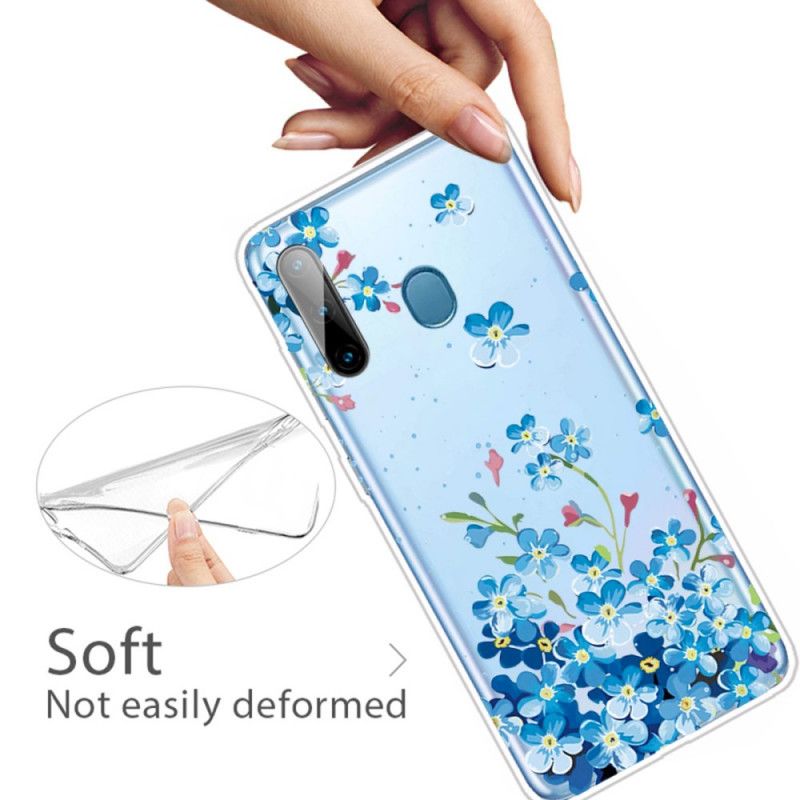Hoesje Samsung Galaxy M11 Blauwe Bloemen