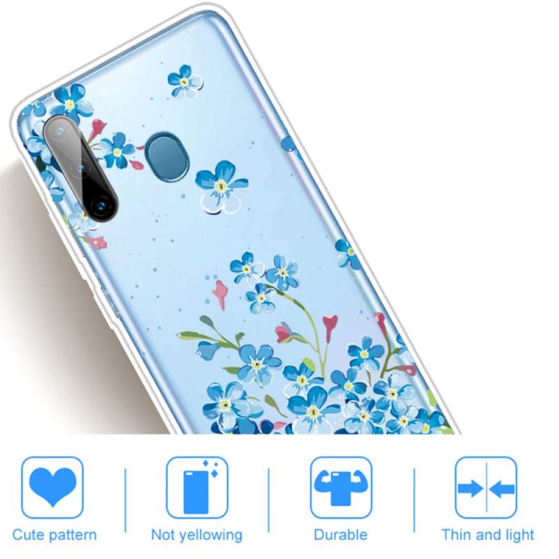 Hoesje Samsung Galaxy M11 Blauwe Bloemen