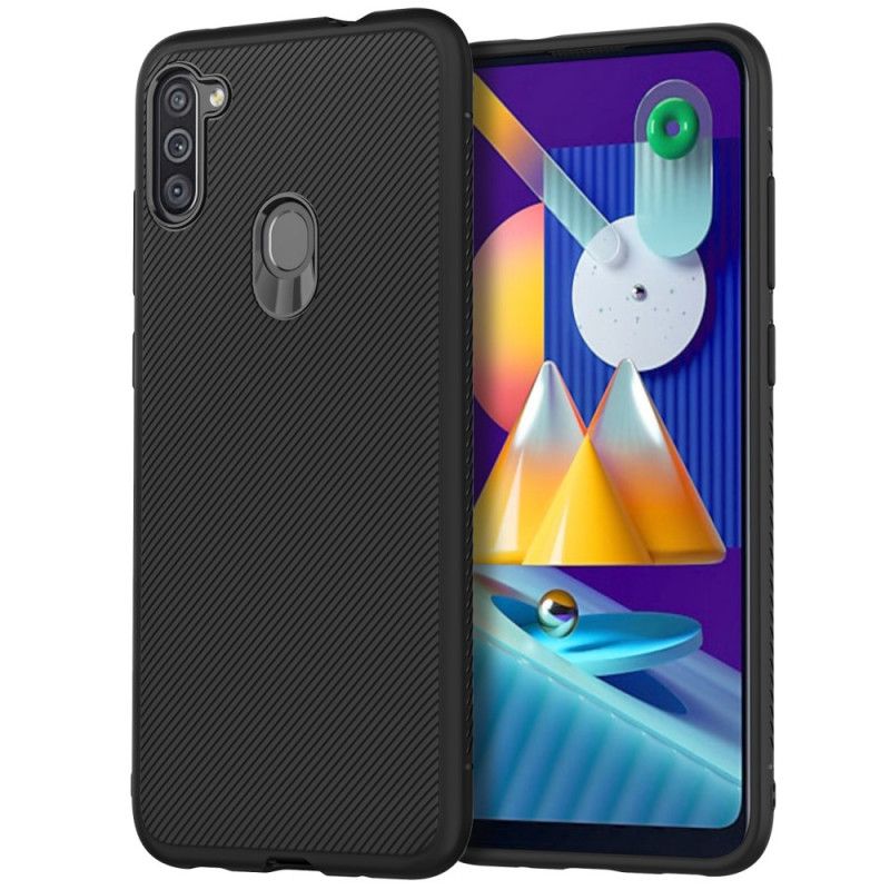 Hoesje Samsung Galaxy M11 Donkerblauw Zwart Twill Uit De Jazzserie