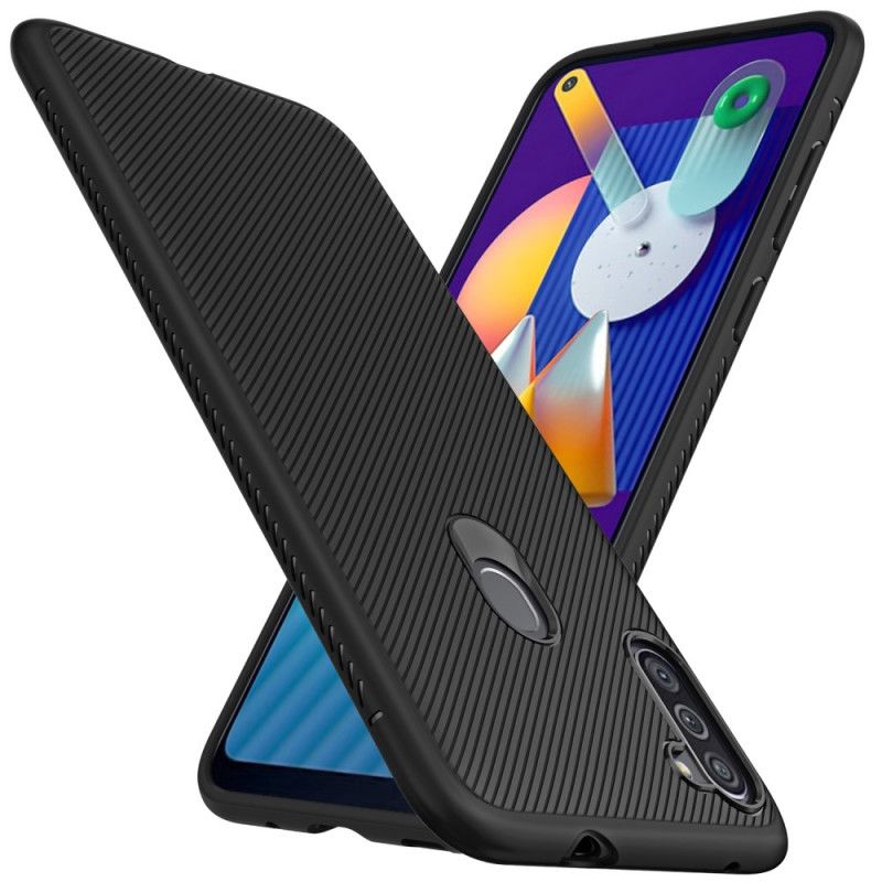 Hoesje Samsung Galaxy M11 Donkerblauw Zwart Twill Uit De Jazzserie