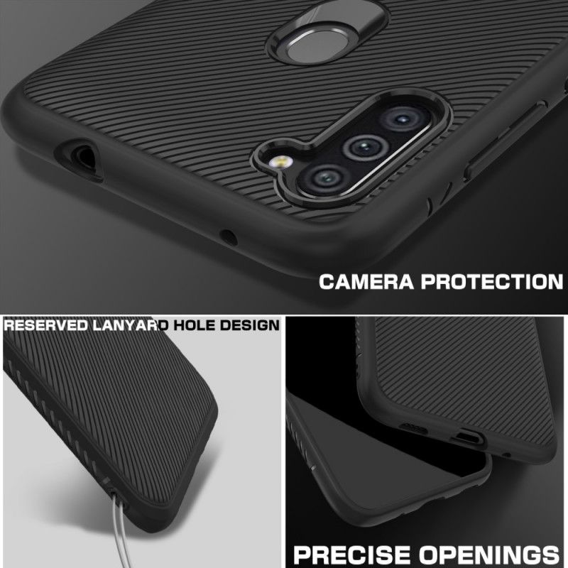 Hoesje Samsung Galaxy M11 Donkerblauw Zwart Twill Uit De Jazzserie