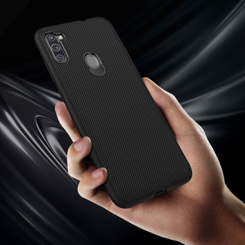 Hoesje Samsung Galaxy M11 Donkerblauw Zwart Twill Uit De Jazzserie