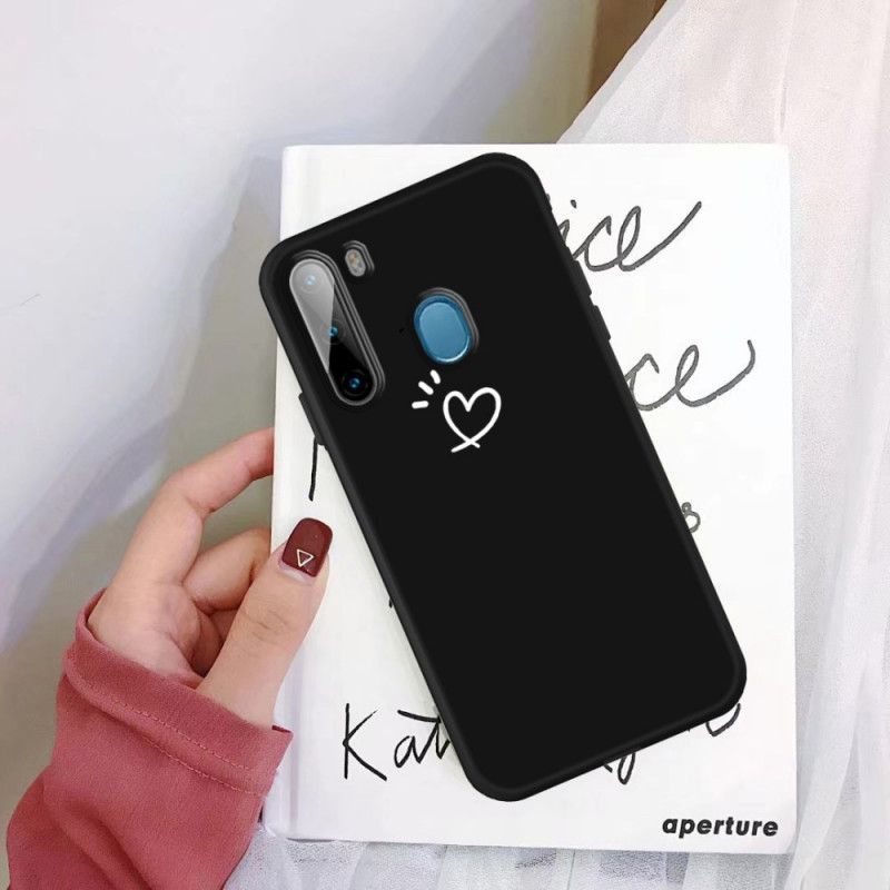 Hoesje Samsung Galaxy M11 Magenta Zwart Kloppend Hart Siliconen