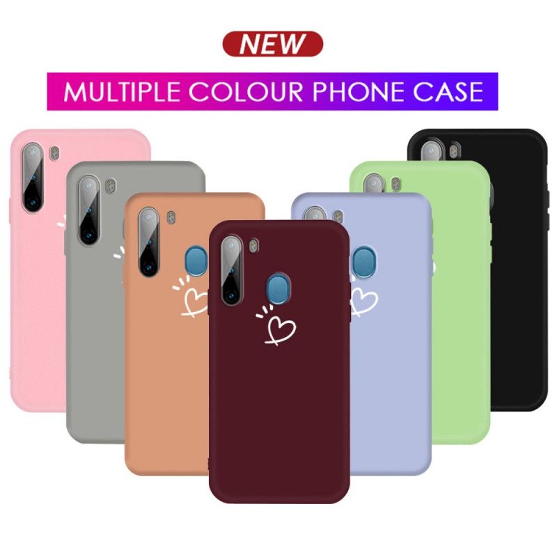 Hoesje Samsung Galaxy M11 Magenta Zwart Kloppend Hart Siliconen
