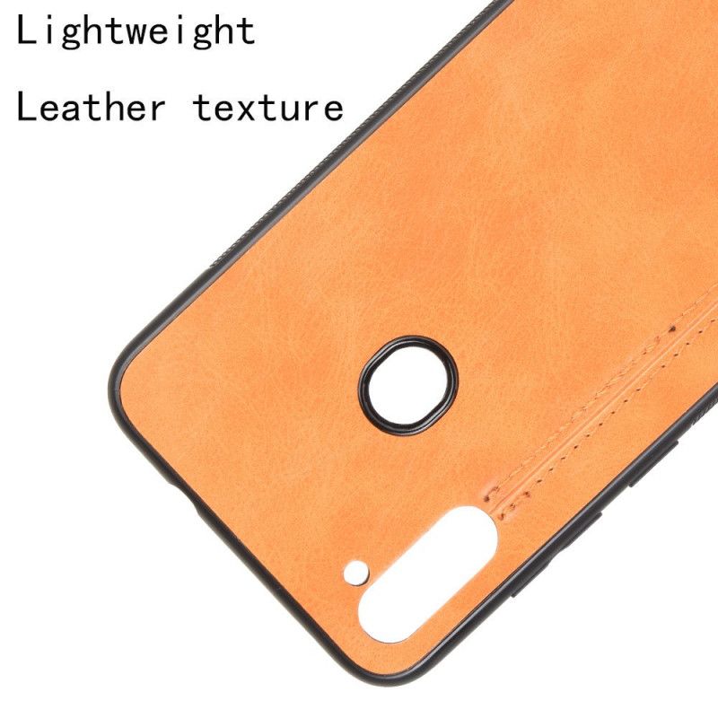 Hoesje Samsung Galaxy M11 Rood Zwart Gestikt Leereffect