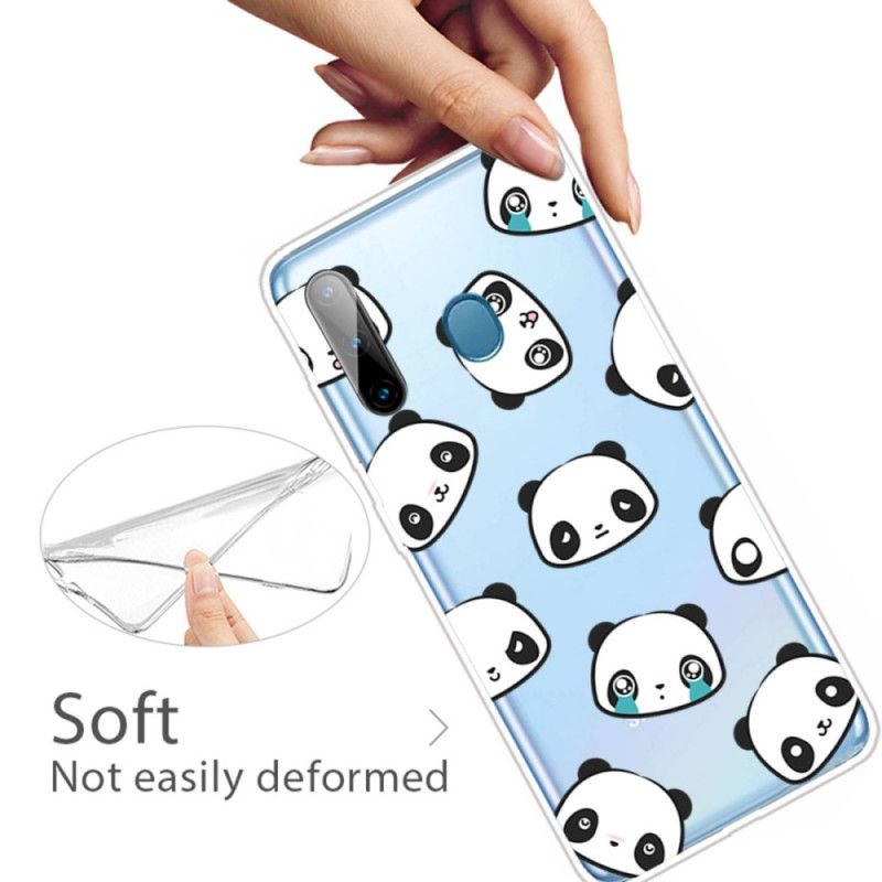 Hoesje Samsung Galaxy M11 Telefoonhoesje Transparante Sentimentele Panda'S