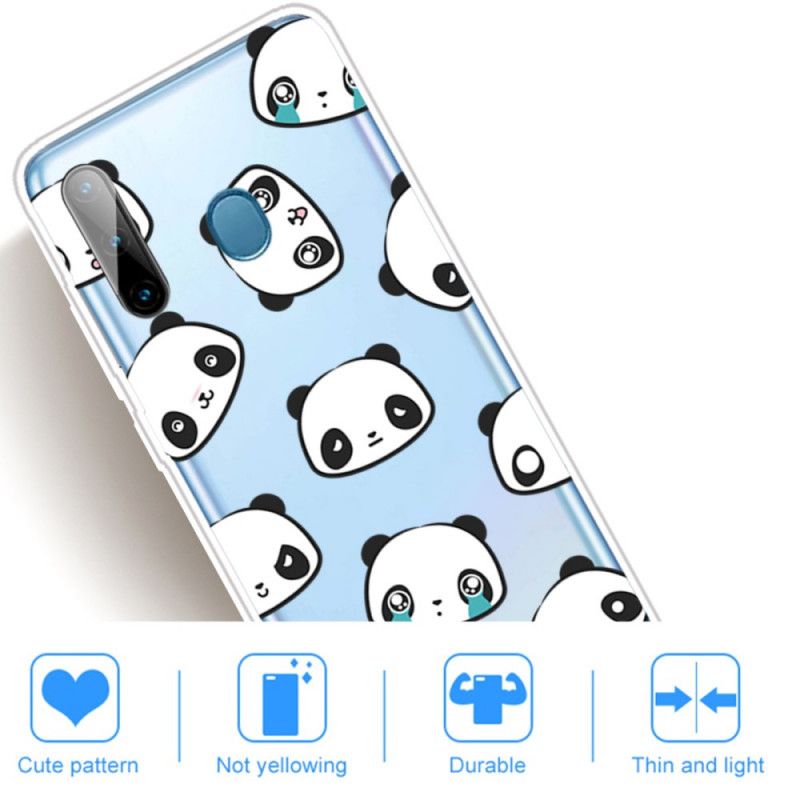 Hoesje Samsung Galaxy M11 Telefoonhoesje Transparante Sentimentele Panda'S