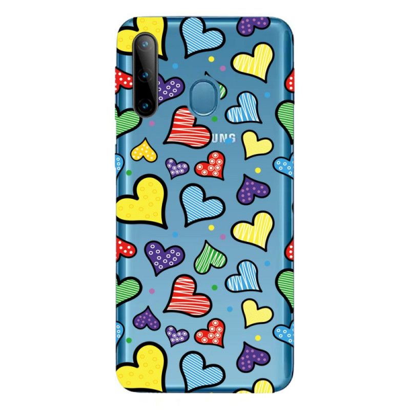 Hoesje Samsung Galaxy M11 Veelkleurige Harten