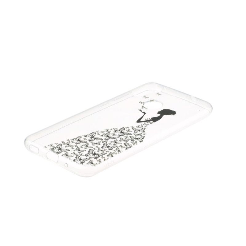 Hoesje voor Samsung Galaxy M11 Transparante Jurk Met Vlinders