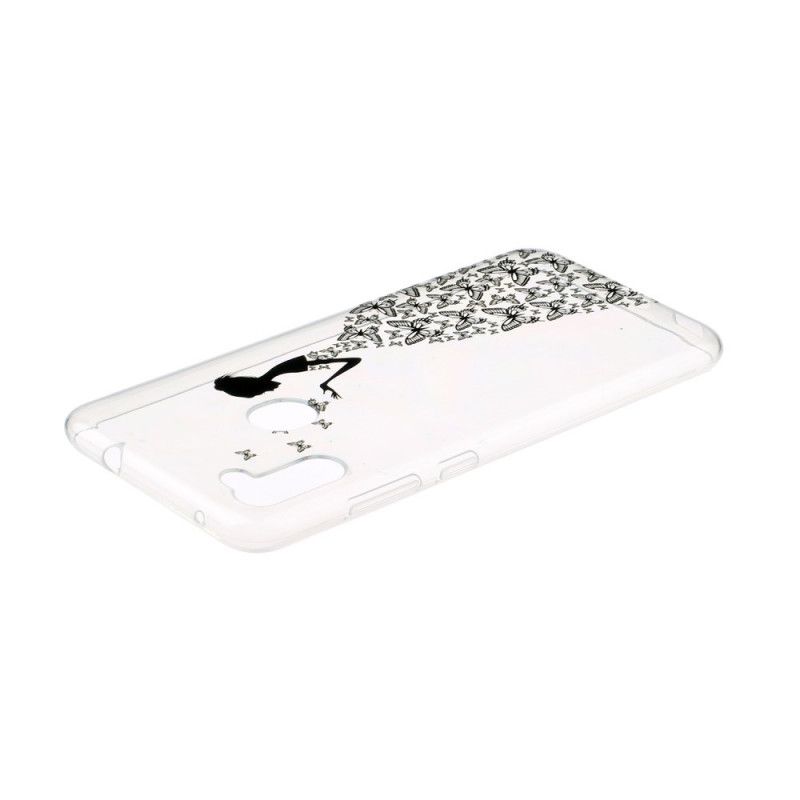 Hoesje voor Samsung Galaxy M11 Transparante Jurk Met Vlinders