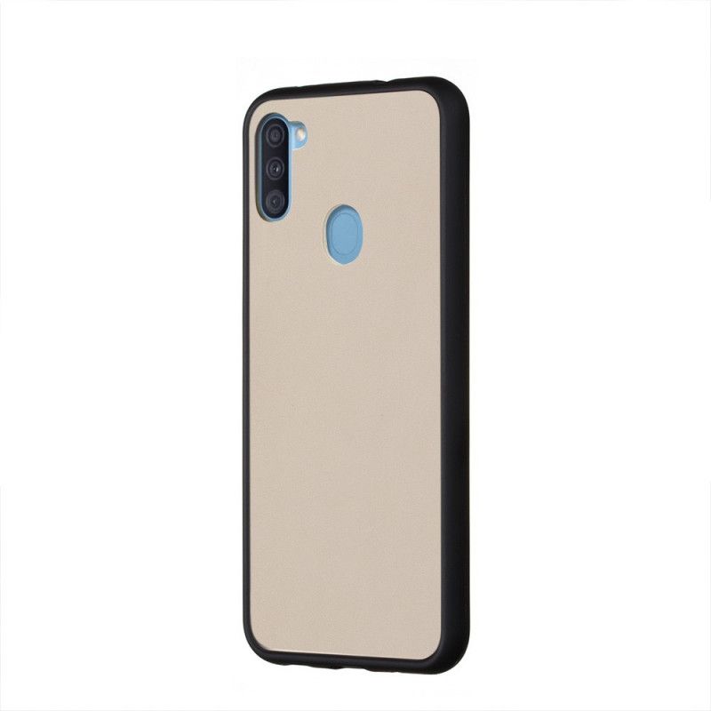 Hoesje voor Samsung Galaxy M11 Wit Zwart Hybride Met Gekleurde Randen