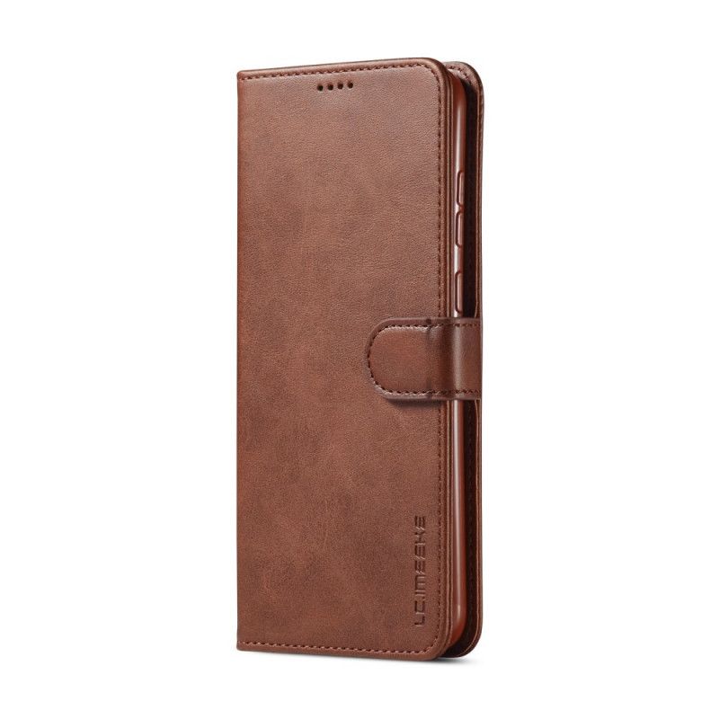 Leren Hoesje Samsung Galaxy M11 Grijs Zwart Telefoonhoesje Lc.Imeeke Leereffect