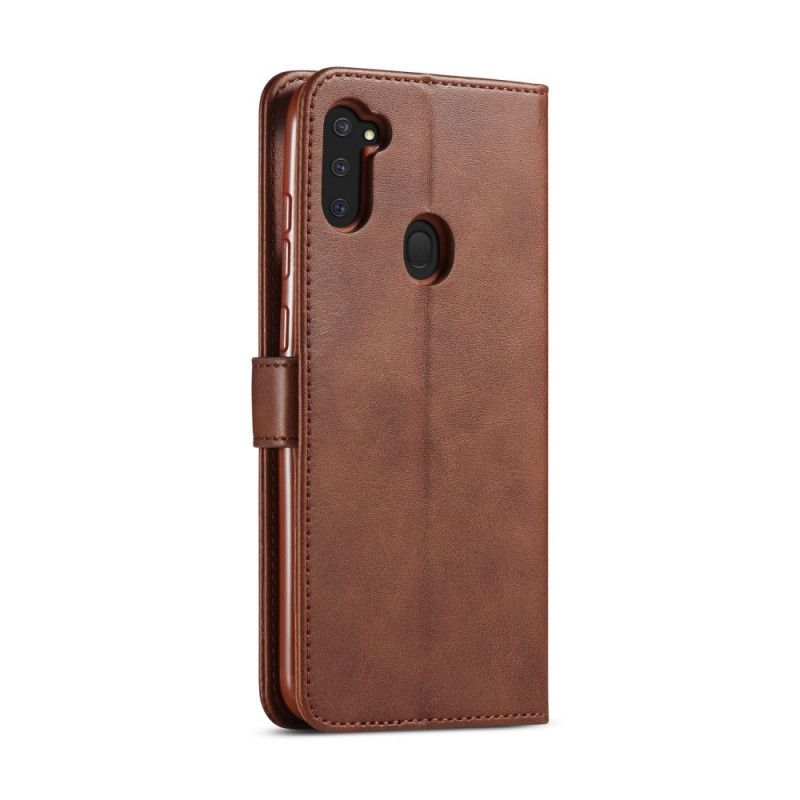 Leren Hoesje Samsung Galaxy M11 Grijs Zwart Telefoonhoesje Lc.Imeeke Leereffect