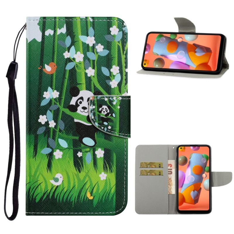 Leren Hoesje Samsung Galaxy M11 Pandawandeling