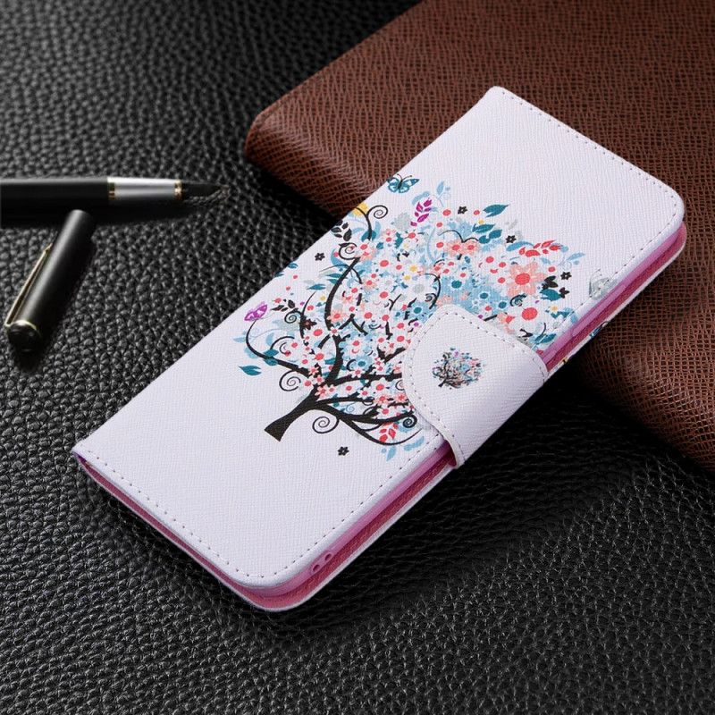 Leren Hoesje Samsung Galaxy M11 Telefoonhoesje Bloemrijke Boom