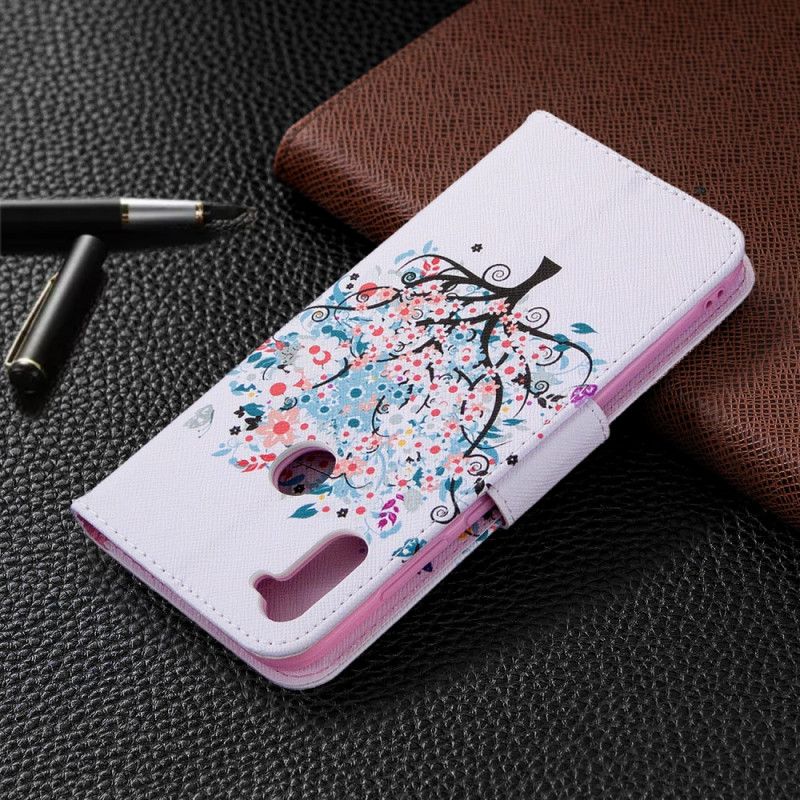Leren Hoesje Samsung Galaxy M11 Telefoonhoesje Bloemrijke Boom