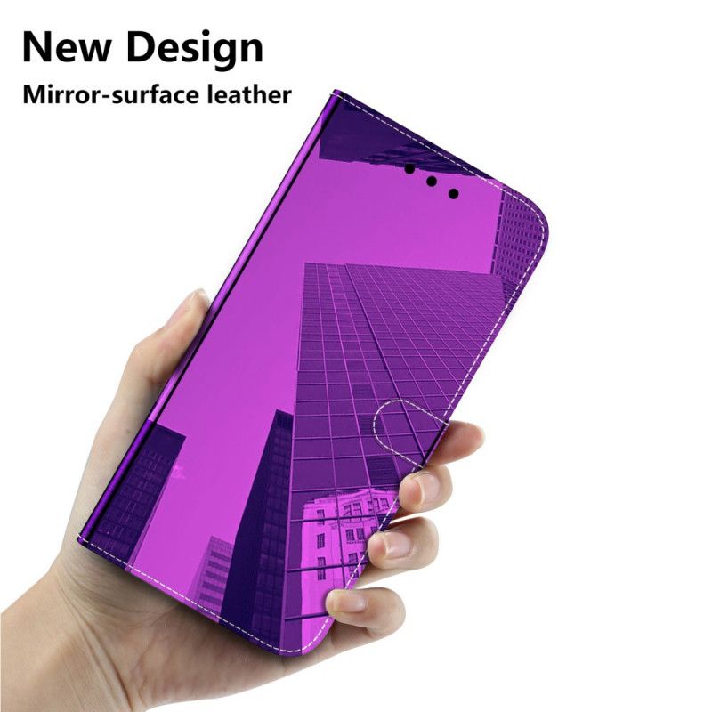 Leren Hoesje voor Samsung Galaxy M11 Magenta Zwart Spiegelkap Van Imitatieleer