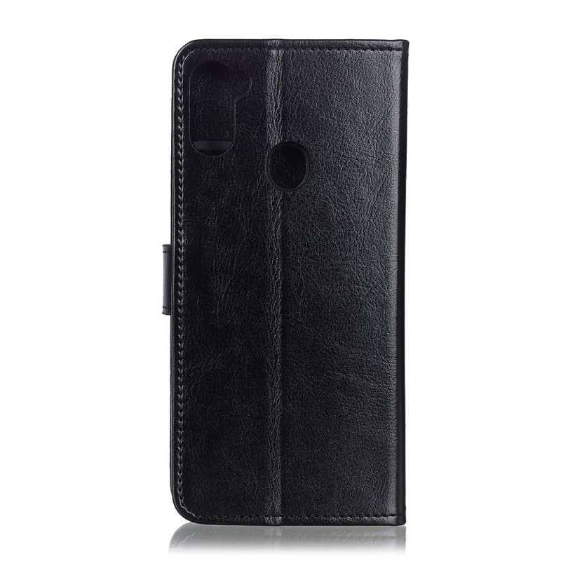 Leren Hoesje voor Samsung Galaxy M11 Rood Zwart Finesse Kunstleer