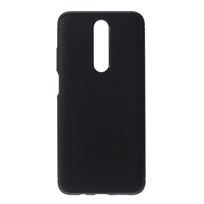 Cover Hoesje Xiaomi Redmi K30 Rood Zwart Telefoonhoesje Koolstofvezel