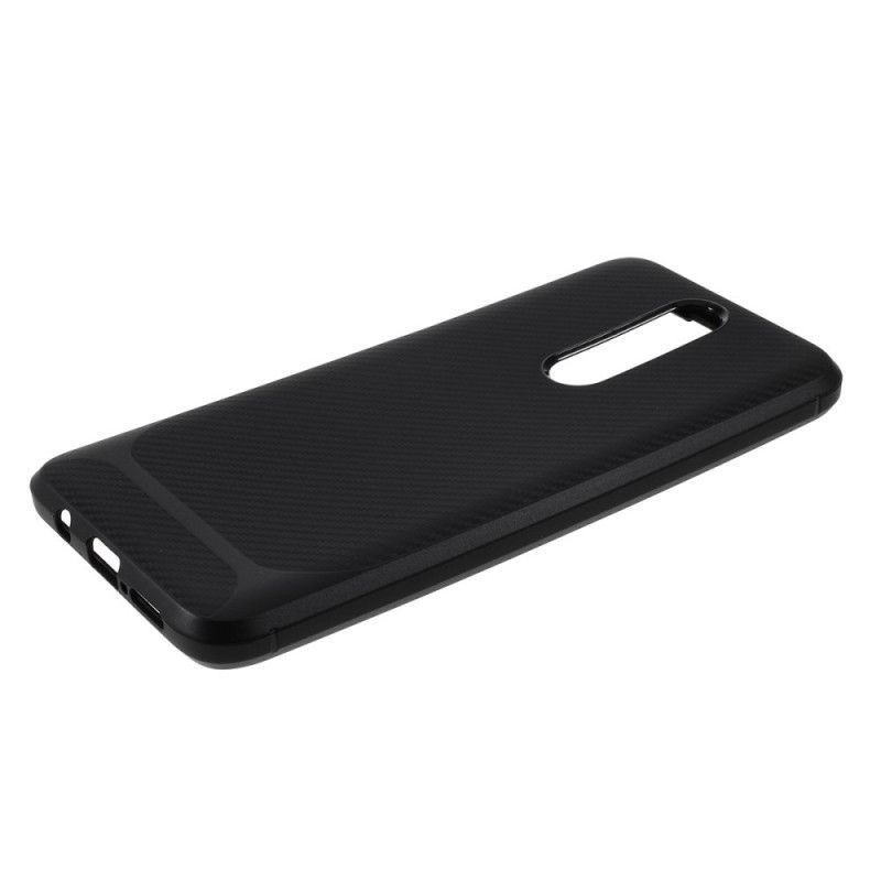 Cover Hoesje Xiaomi Redmi K30 Rood Zwart Telefoonhoesje Koolstofvezel