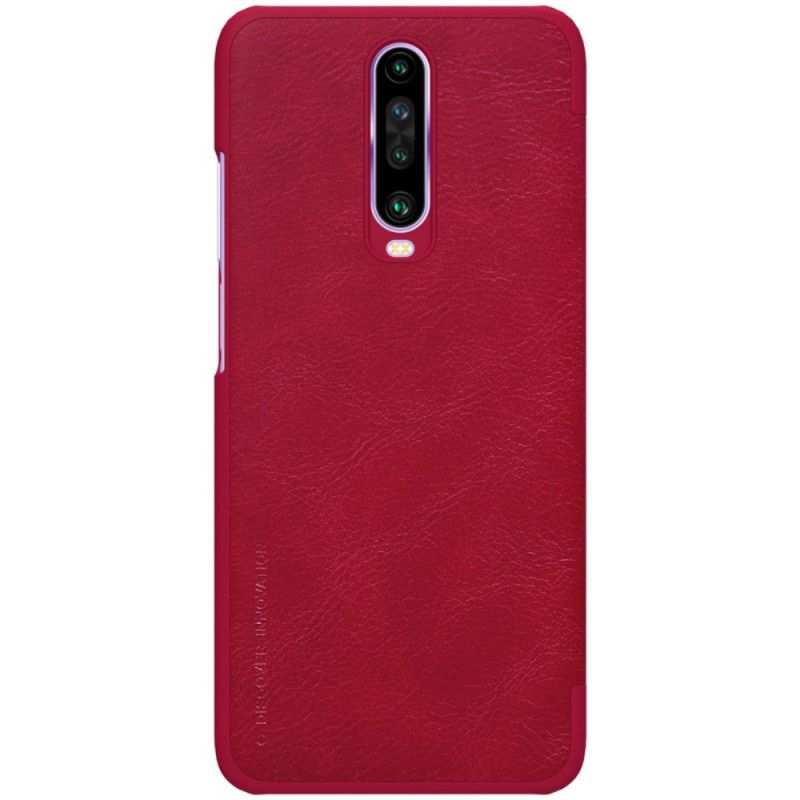 Folio-hoesje Xiaomi Redmi K30 Rood Zwart Nillkin Qin-Reeks