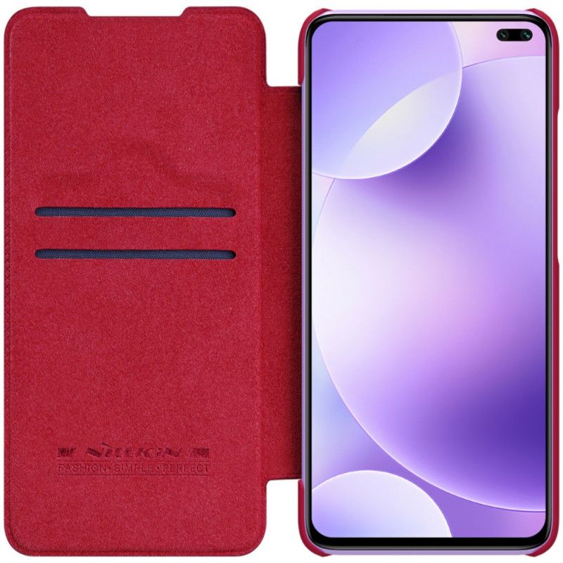 Folio-hoesje Xiaomi Redmi K30 Rood Zwart Nillkin Qin-Reeks