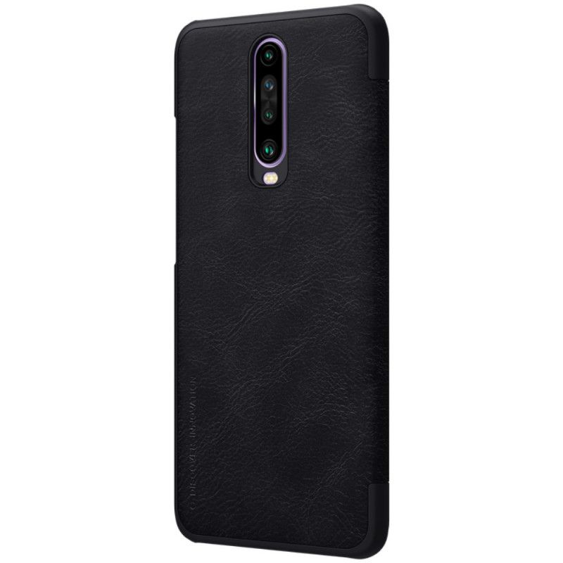 Folio-hoesje Xiaomi Redmi K30 Rood Zwart Nillkin Qin-Reeks