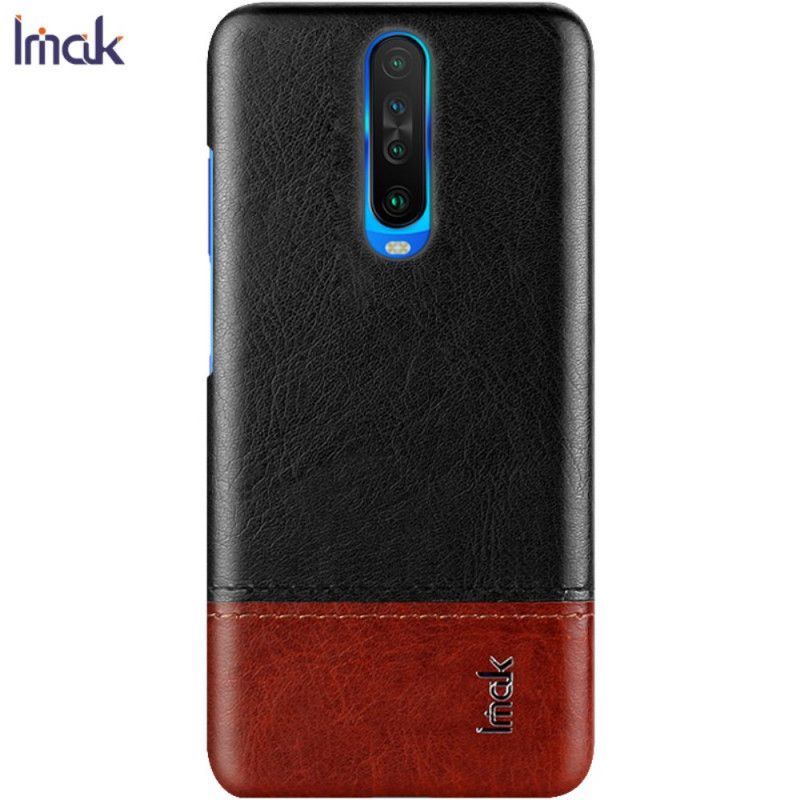 Hoesje Xiaomi Redmi K30 Rood Zwart Imak Ruiyi Serie Leereffect