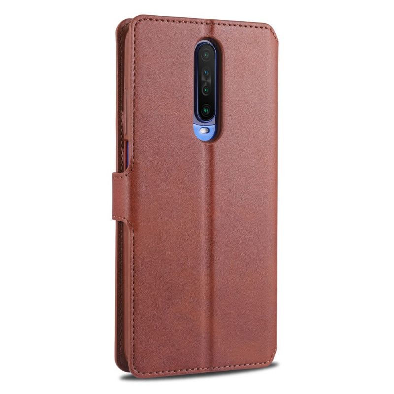 Leren Hoesje Xiaomi Redmi K30 Grijs Zwart Leereffect Azns