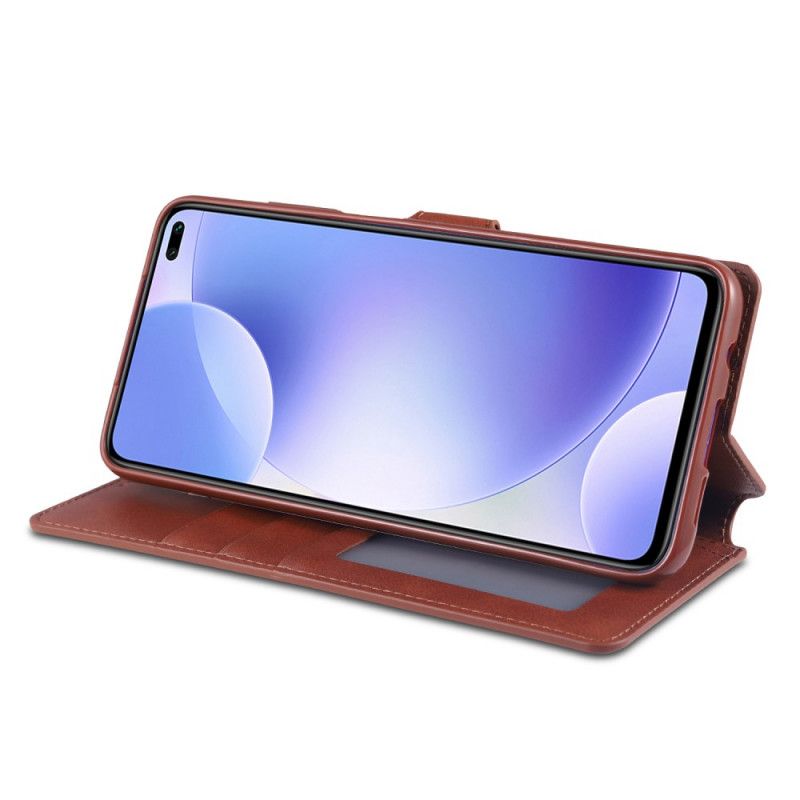 Leren Hoesje Xiaomi Redmi K30 Grijs Zwart Leereffect Azns