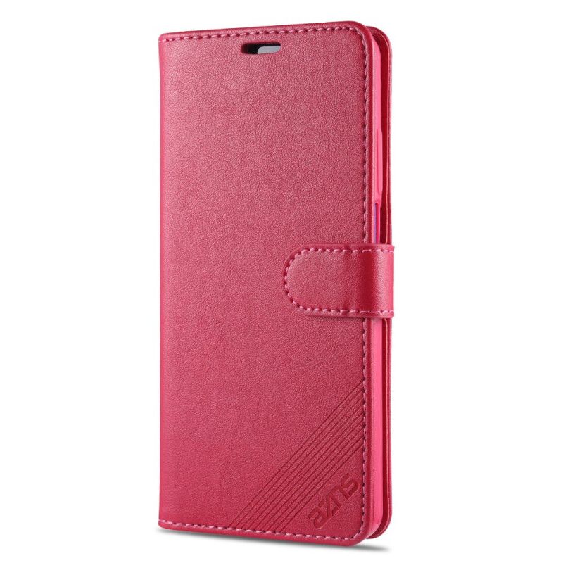 Leren Hoesje Xiaomi Redmi K30 Rood Zwart Azns Kunstleer